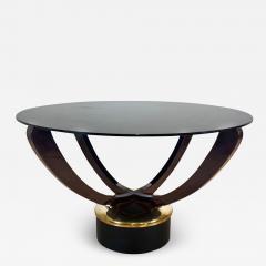 Art Deco Coffee Table Rosewood Metal Glass France circa 1930 - 3194572