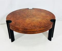 Art Deco Coffee Table in Burlwood and Lacquered Legs France 1940s - 3989896