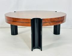 Art Deco Coffee Table in Burlwood and Lacquered Legs France 1940s - 3989897