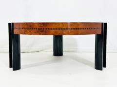 Art Deco Coffee Table in Burlwood and Lacquered Legs France 1940s - 3989906