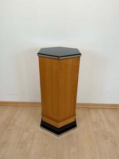 Art Deco Column Cherry wood Lacquer and Metal trims France circa 1930 - 2736859