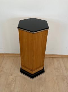 Art Deco Column Cherry wood Lacquer and Metal trims France circa 1930 - 2736860