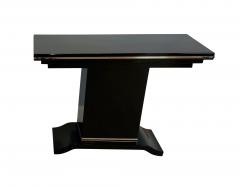 Art Deco Console Table Black Lacquer Metal Trims France circa 1940 - 2941038