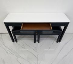 Art Deco Console With Matching Leather Benches C 1950s - 4556649
