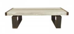 Art Deco Constructivist Style Rectangular Oak and Metal Coffee Table - 4634411