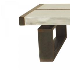 Art Deco Constructivist Style Rectangular Oak and Metal Coffee Table - 4634414