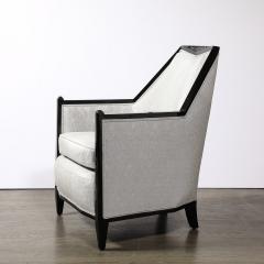 Art Deco Cubist Black Lacquer Skyscraper Lounge Chairs in Manner of Ruhlmann - 3645519