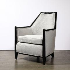 Art Deco Cubist Black Lacquer Skyscraper Lounge Chairs in Manner of Ruhlmann - 3645585
