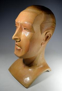 Art Deco Cubist Male Mannequin Head Pierre Imans Paris Carved Wood 1920 - 2803597