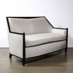 Art Deco Cubist Skyscraper Style Settee Lounge Chair Set in Manner of Ruhlmann - 3645609