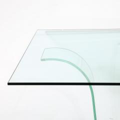 Art Deco Curved Glass Console Table with Black Lacquered Base by Modernage - 3861459