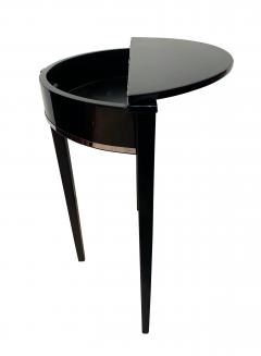 Art Deco Demi Lune Console Table Black Piano Lacquer on Oak France circa 1930 - 1331670