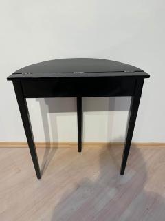 Art Deco Demi Lune Console Table Black Piano Lacquer on Oak France circa 1930 - 1331671