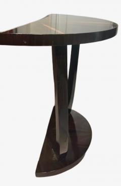 Art Deco Demi Lune Console Table Macassar Ebony with Sunburst Design - 4360593