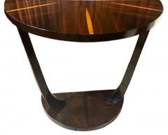 Art Deco Demi Lune Console Table Macassar Ebony with Sunburst Design - 4360598