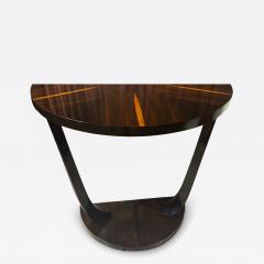 Art Deco Demi Lune Console Table Macassar Ebony with Sunburst Design - 4361172