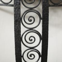 Art Deco Demilune Wrought Iron Spiral Noir St Laurent Marble Console Table - 4827148