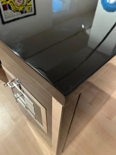 Art Deco Desk Black Lacquer Walnut Metal France circa 1930 40 - 4429614