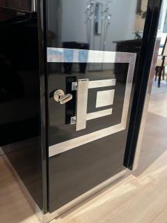 Art Deco Desk Black Lacquer Walnut Metal France circa 1930 40 - 4429615