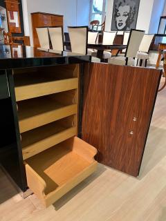 Art Deco Desk Black Lacquer Walnut Metal France circa 1930 40 - 4429616