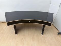 Art Deco Desk Black Lacquer Walnut Metal France circa 1950 - 4531340