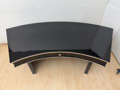 Art Deco Desk Black Lacquer Walnut Metal France circa 1950 - 4531342