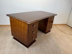 Art Deco Desk Rosewood Veneer Nickel France circa 1930 - 2744820