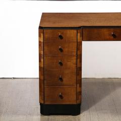 Art Deco Desk in Bookmatched Amboyna and Burled Elm Desk with Cubist Detailing - 1648534