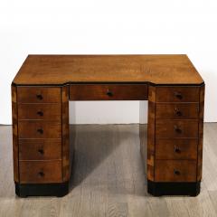 Art Deco Desk in Bookmatched Amboyna and Burled Elm Desk with Cubist Detailing - 1648535