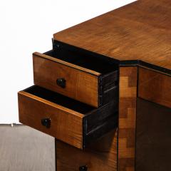 Art Deco Desk in Bookmatched Amboyna and Burled Elm Desk with Cubist Detailing - 1648537