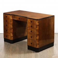 Art Deco Desk in Bookmatched Amboyna and Burled Elm Desk with Cubist Detailing - 1648564