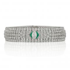 Art Deco Diamond and Emerald Bracelet - 4618741