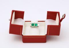 Art Deco Diamond and Emerald Gold and Platinum Ring - 2001012