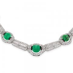 Art Deco Diamond and Emerald Necklace - 456546