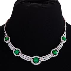 Art Deco Diamond and Emerald Necklace - 456547