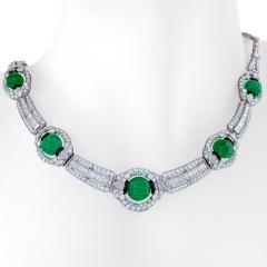 Art Deco Diamond and Emerald Necklace - 456549