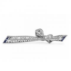 Art Deco Diamond and Sapphire Ribbon Pin - 4722670