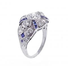 Art Deco Diamond and Sapphire Ring - 457850