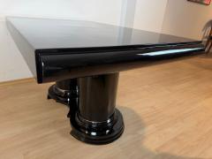 Art Deco Dining Table Black Piano Lacquer Metal France circa 1930 - 4505338