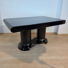 Art Deco Dining Table Black Piano Lacquer Metal France circa 1930 - 4505340