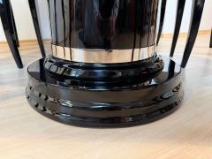 Art Deco Dining Table Black Piano Lacquer Metal France circa 1930 - 4505343