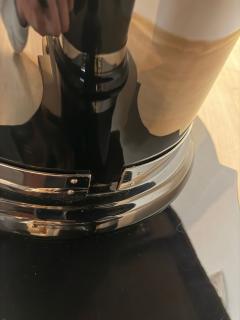 Art Deco Dining Table Black Piano Lacquer Metal France circa 1930 - 4505347