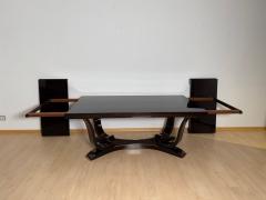Art Deco Dining Table with 10 Chairs Macassar Ebony Brass Paris circa 1930 - 4271144