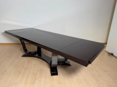 Art Deco Dining Table with 10 Chairs Macassar Ebony Brass Paris circa 1930 - 4271146