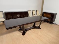 Art Deco Dining Table with 10 Chairs Macassar Ebony Brass Paris circa 1930 - 4271148
