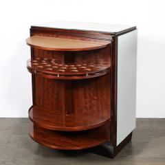 Art Deco Directoire Style Walnut Mirrored Reverse Etched Detail Bar Cabinet - 4719745