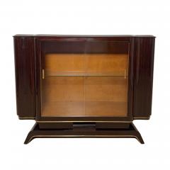Art Deco Display Cabinet Lacquered Macassar Maple Brass Paris circa 1930 - 4793660