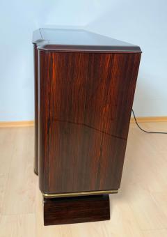 Art Deco Display Cabinet Lacquered Macassar Maple Brass Paris circa 1930 - 4793665