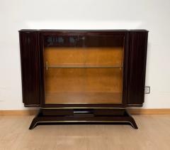 Art Deco Display Cabinet Lacquered Macassar Maple Brass Paris circa 1930 - 4793668