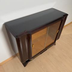 Art Deco Display Cabinet Lacquered Macassar Maple Brass Paris circa 1930 - 4793670